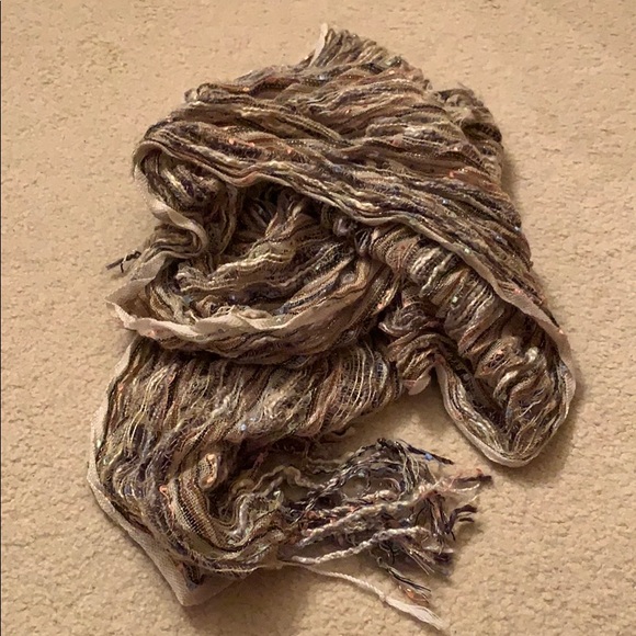 Sparkle scarf with small tassels cute gold fashion - Picture 4 of 8